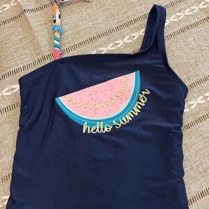 Cat & Jack Navy Girls' Swim Top